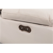 Hathrone Faux Leather Power Reclining Sectional LED USB and SubWoofer In White