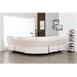 Hathrone Faux Leather Power Reclining Sectional LED USB and SubWoofer In White