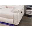 Hathrone Faux Leather Power Reclining Sectional LED USB and SubWoofer In White