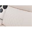 Hathrone Faux Leather Power Reclining Sectional LED USB and SubWoofer In White