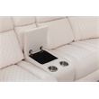 Hathrone Faux Leather Power Reclining Sectional LED USB and SubWoofer In White