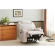 Kingway Arbore Fabric Power Recliner with USB and Cup Holders in Beige