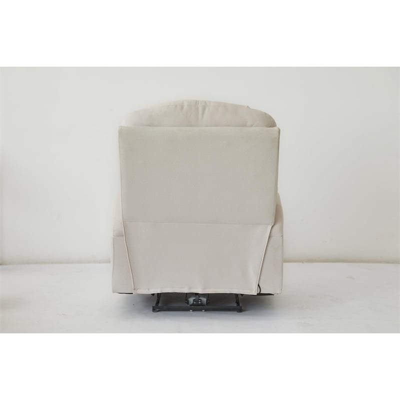 Kingway Arbore Fabric Power Recliner with USB and Cup Holders in Beige
