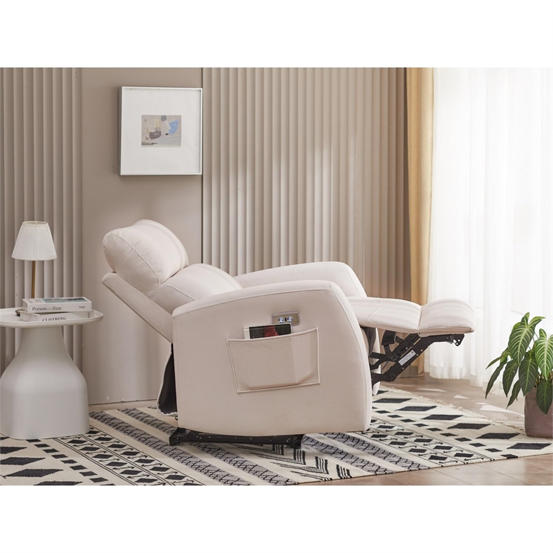 Kingway Arindel Fabric Power Recliner With USB in Beige