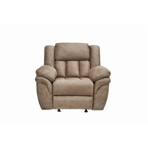blekely contemporary and overstuffed manual recliner in light brown