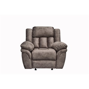 blekely contemporary and overstuffed manual recliner in gray