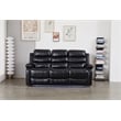 Faux Leather Manual Reclining Sofa with LED Lights With Drop Down Table
