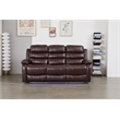 Faux Leather Manual Reclining Sofa with LED Lights With Drop Down Table