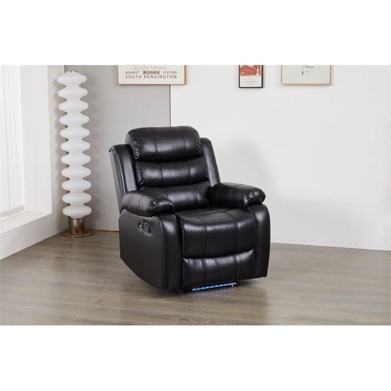 Luxury Faux Leather Recliner Chair with LED Lights