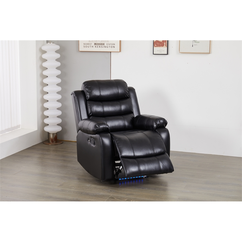 Luxury Faux Leather Recliner Chair with LED Lights