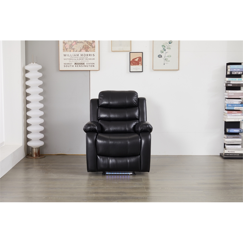 Luxury Faux Leather Recliner Chair with LED Lights