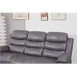 Faux Leather Manual Reclining Sofa with LED Lights With Drop Down Table