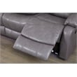 Faux Leather Manual Reclining Sofa with LED Lights With Drop Down Table