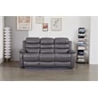 Faux Leather Manual Reclining Sofa with LED Lights With Drop Down Table