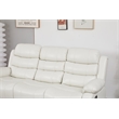 Faux Leather Manual Reclining Sofa with LED Lights With Drop Down Table