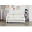 Faux Leather Manual Reclining Sofa with LED Lights With Drop Down Table