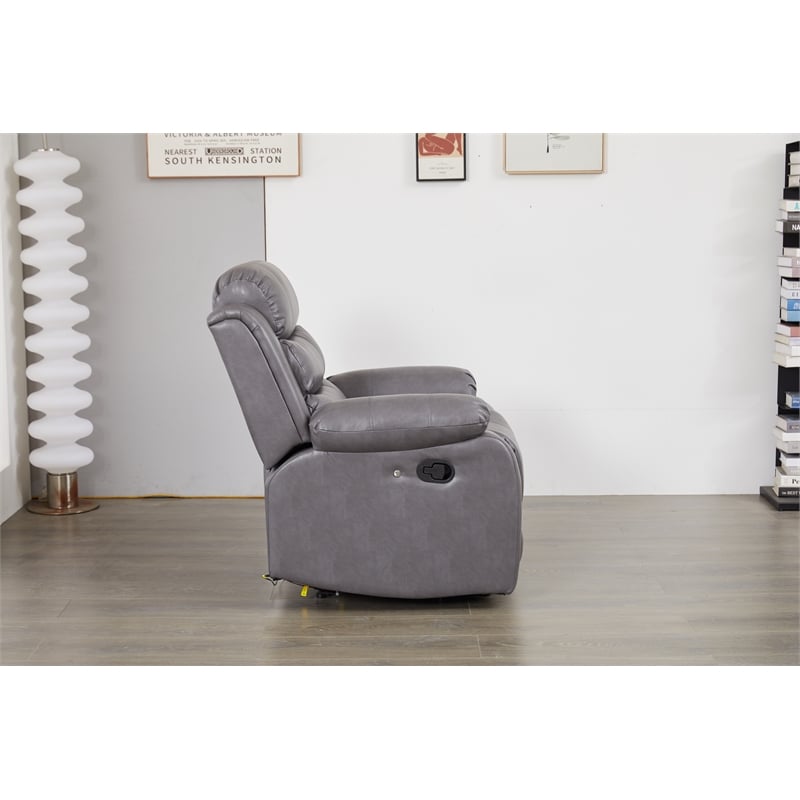 Luxury Faux Leather Recliner Chair with LED Lights