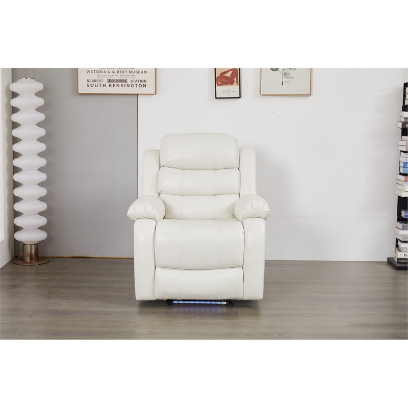 Luxury Faux Leather Recliner Chair with LED Lights