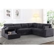 Oversized Upholstered Corduroy Sleeper Sectional Sofa With Storage Chaise