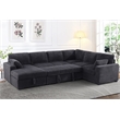 Oversized Upholstered Corduroy Sleeper Sectional Sofa With Storage Chaise