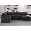 Oversized Upholstered Corduroy Sleeper Sectional Sofa With Storage Chaise