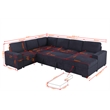 Oversized Upholstered Corduroy Sleeper Sectional Sofa With Storage Chaise