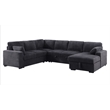Oversized Upholstered Corduroy Sleeper Sectional Sofa With Storage Chaise