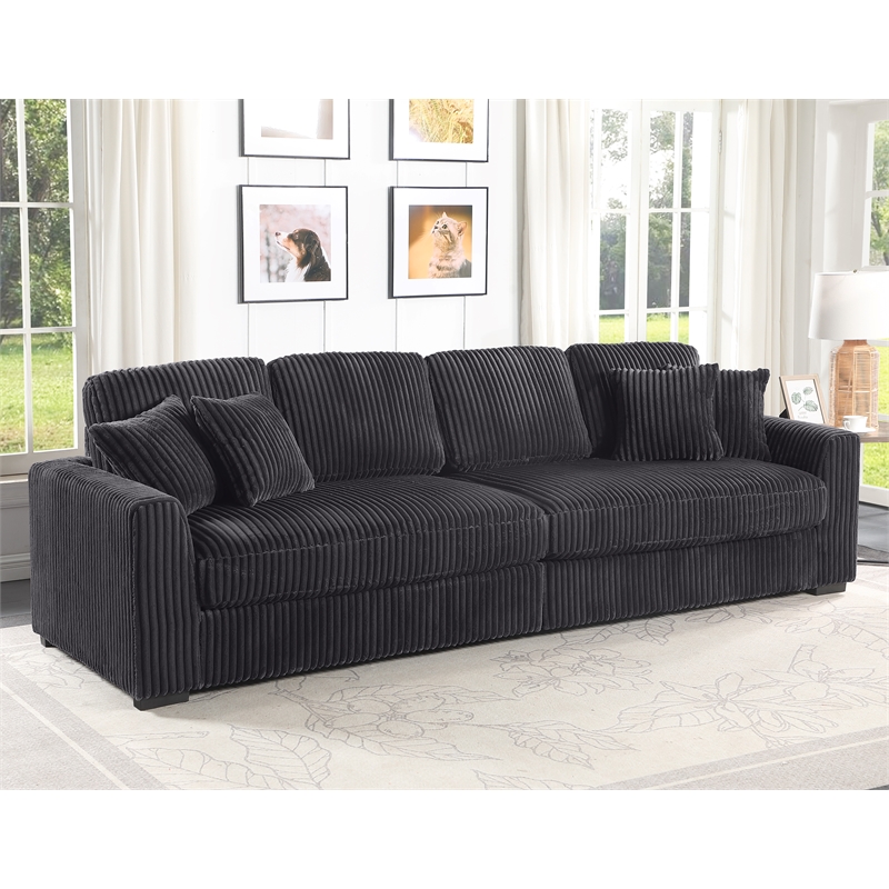 Oversized 111 Inch Wide Corduroy 3pc Sectional