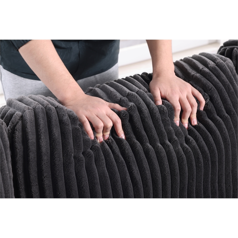 Oversized 111 Inch Wide Corduroy 3pc Sectional