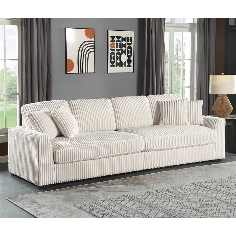 Oversized 111 Inch Wide Corduroy 3pc Sectional