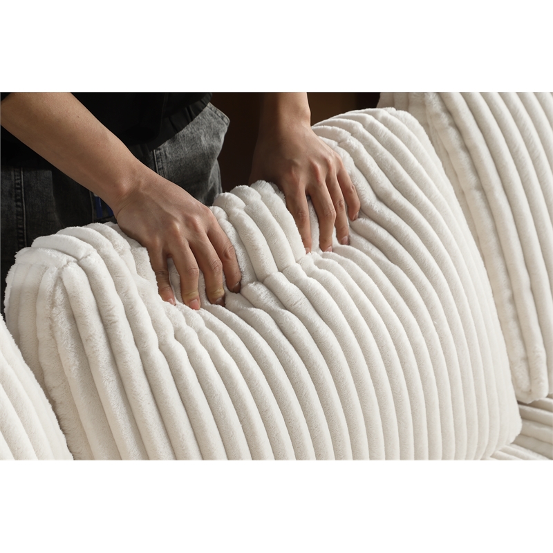 Oversized 111 Inch Wide Corduroy 3pc Sectional