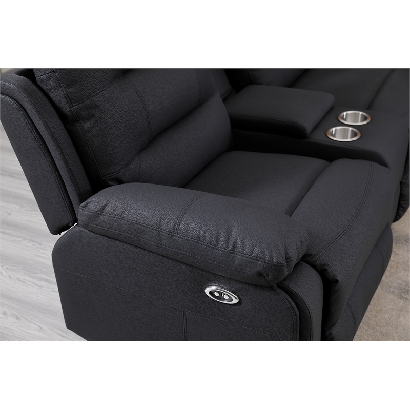 Modern Reclining Sectional Sofa with Cup Holders and Storage
