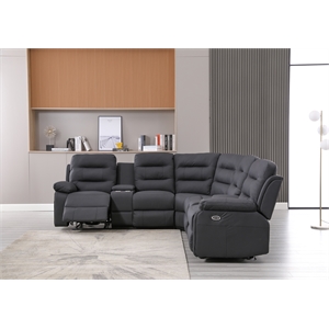 Modern Reclining Sectional Sofa with Cup Holders and Storage