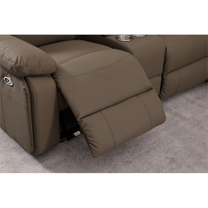 Modern Reclining Sectional Sofa with Cup Holders and Storage