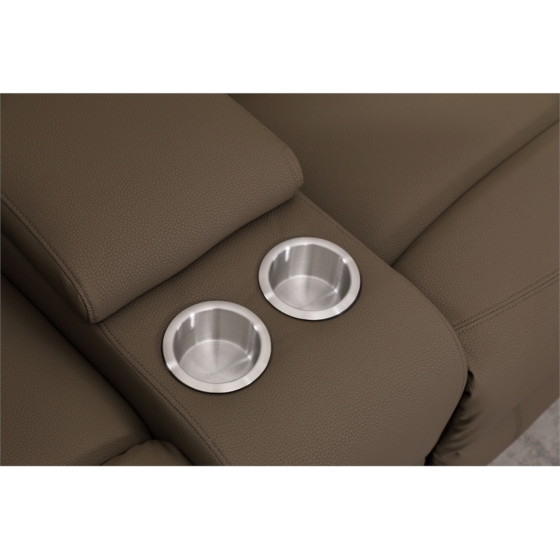 Modern Reclining Sectional Sofa with Cup Holders and Storage