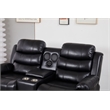 Faux Leather Manual Reclining Loveseat with LED and Console With SubWoofer