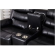 Faux Leather Manual Reclining Loveseat with LED and Console With SubWoofer