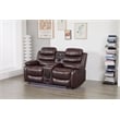 Faux Leather Manual Reclining Loveseat with LED and Console With SubWoofer