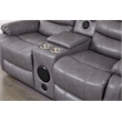 Faux Leather Manual Reclining Loveseat with LED and Console With SubWoofer