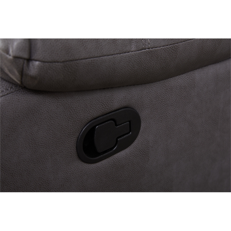 Faux Leather Manual Reclining Loveseat with LED and Console With SubWoofer