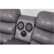 Faux Leather Manual Reclining Loveseat with LED and Console With SubWoofer