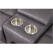 Faux Leather Manual Reclining Loveseat with LED and Console With SubWoofer
