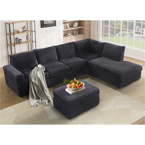 Oversized Corduroy  L Shaped Sectional Sofa Couch  For Living Room