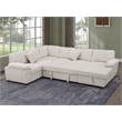 4 Piece Oversized Corduroy Sleeper Sectional Sofa With Storage Chaise