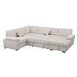 4 Piece Oversized Corduroy Sleeper Sectional Sofa With Storage Chaise