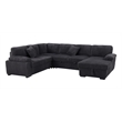 4 Piece Oversized Corduroy Sleeper Sectional Sofa With Storage Chaise