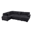 4 Piece Oversized Corduroy Sleeper Sectional Sofa With Storage Chaise
