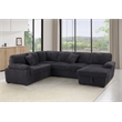 4 Piece Oversized Corduroy Sleeper Sectional Sofa With Storage Chaise