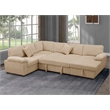 4 Piece Oversized Corduroy Sleeper Sectional Sofa With Storage Chaise