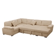 4 Piece Oversized Corduroy Sleeper Sectional Sofa With Storage Chaise